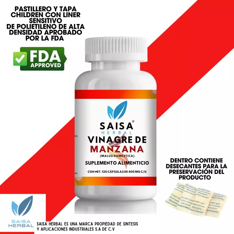 Saisa Herbal Vinagre De Manzana Orgánico 120 Cápsulas 100 %