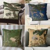 Kelly Stevens-McLaughlan, Crane Garden 2 Chinoiserie on Blue Cushion /