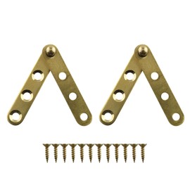 JCBIZ 2PCS 360 Degree Rotatable Golden Brass Antique Cabinet Door Hinges