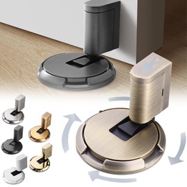 Magnetic Door Stopper, Mechanical Floor Door Stopper, 2024 New Punch-Free Mechanical Silent Floor Door Stop, Adjustable No Drilling Mechanical Floor Door Stopper Magnetic Door Locks (Green Bronze)