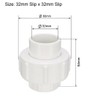 sourcing map 32mm x 32mm Slip Metric PVC Pipe Fitting