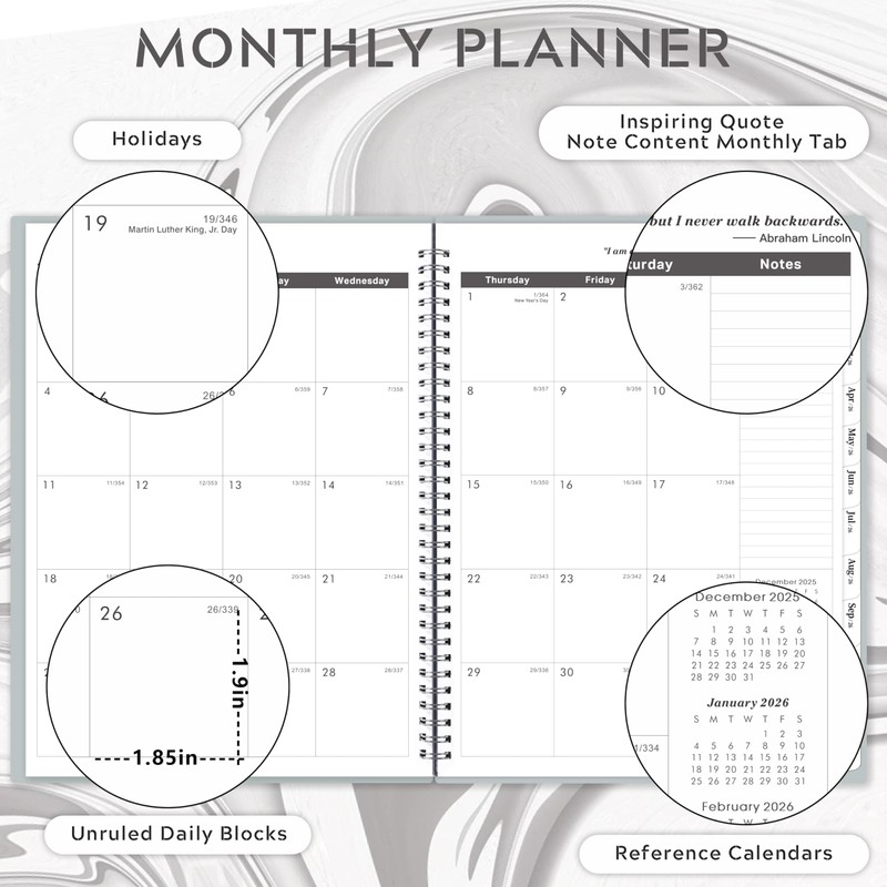 2026-2028 Monthly Planner/Calendar - 3 Year Monthly Planner 2026-2028, JAN