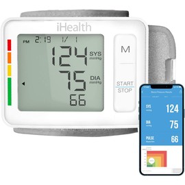 iHealth Push (KD-723) Smart Wrist Blood Pressure Monitor, Cuff That fits Standard to Large Adult Arms, Bluetooth Compatible for Apple & Android Devices, White