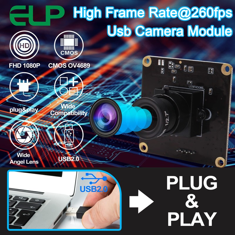High Frame Wide Angle USB Camera Module for Laptop 1080P