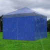 EZ Canopy 10x10ft Gazebo With Blue Side Wall Zipper Access