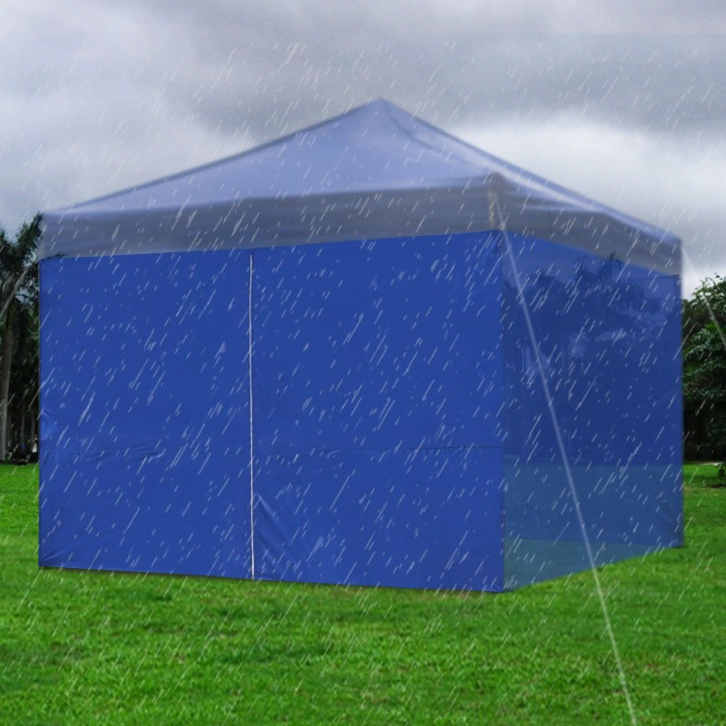 EZ Canopy 10x10ft Gazebo With Blue Side Wall Zipper Access