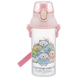 Skater PSB5TR Children's Clear Water Bottle, 16.9 fl oz (480 ml), Plastic, Clear Bottle, Made in Japan, Sumikko Gurashi, Shirokuma Furusato, Girls