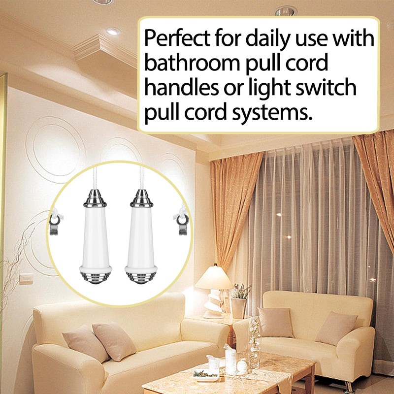 Syylqyr 2 Pcs Bathroom Light Pull Cord Handle, Bathroom Pull