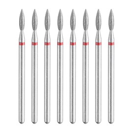 HARFINGTON 8pcs 200-230 Grits Diamond Grinding Bit 2.2mm Oval Head 2.35mm Shank 8mm Length Stone Sanding Drill Bits Rotary Tool for Ceramic Glass Nails Grinding Polishing