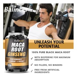 Balincer Suplemento Maca Negra Y Ginseng (120 Cápsulas)
