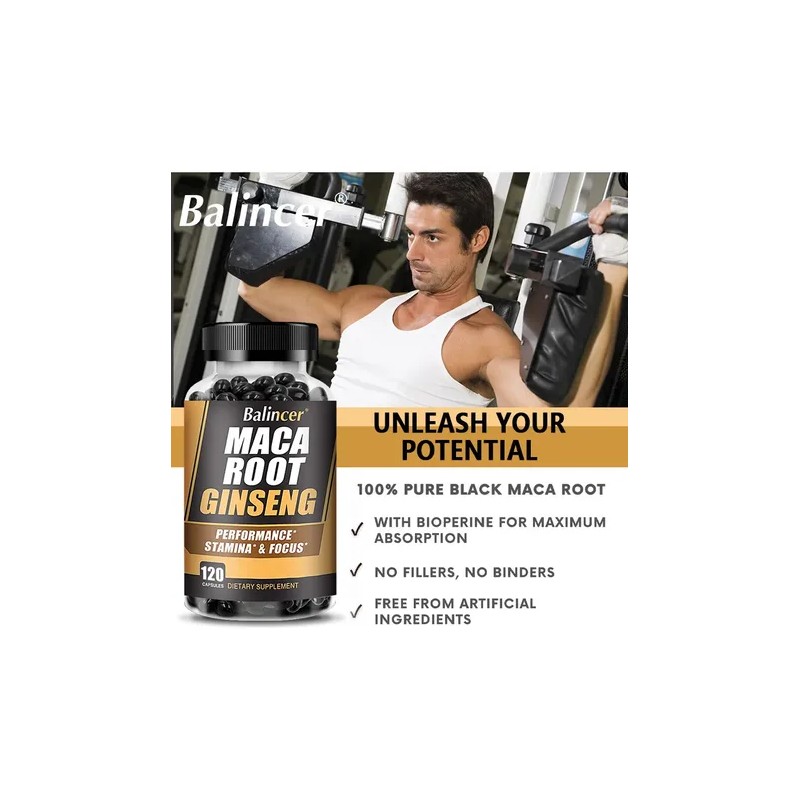 Balincer Suplemento Maca Negra Y Ginseng (120 Cápsulas)