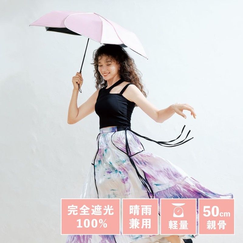 Because WH B-094917 Folding Umbrella, PU Super Light/Bi-Color Piping, Mini