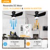 OPONL Black Ceiling Fan with Light 30inch, Large Air Volume,