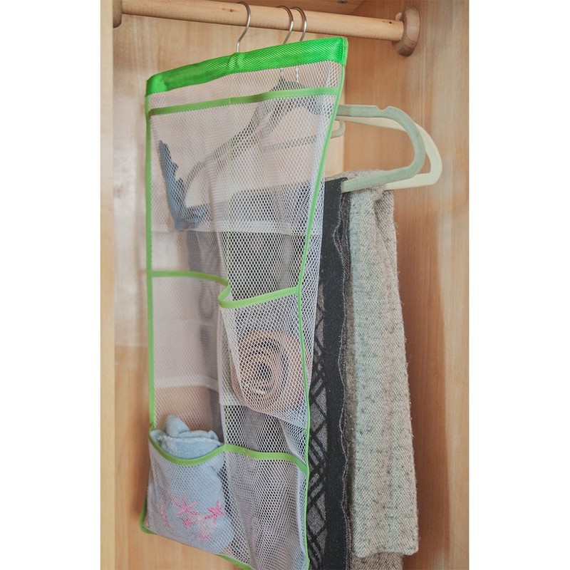 ALYER 6 Storage Pockets Hanging Mesh Shower Caddy,Space Saving Bathroom