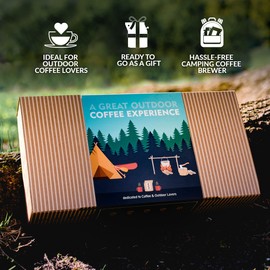 Gourmet Outdoor Coffee Gift Set for Men & Women - 14 World's Finest Single Origin Specialty & Organic Coffees in Innovative Brewers | Sampler Box for Coffee Lover to Brew & Enjoy Anytime, Anywhere