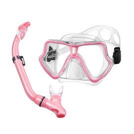 CoolystiaDrX Snorkeling Gear for Kids Dry Snorkel Set with Panoramic View Anti-Fog Scuba Diving Mask & Dry Snorkel for Snorkeling Swimming Travel Training Snorkel Kit Diving Packages
