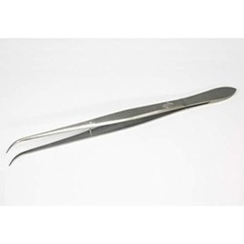 Weller Erem 23SAM160 Long Tweezers with Bent, Inside-Serrated Tips and Serrated Finger Grips for Secure Handling, 160mm