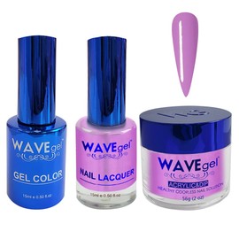 WAVEGEL Soak-Off Gel, Nail Lacquer & Acrylic/Dip Powder Matching Set - Royal Collection - #067 Pretty In Purple