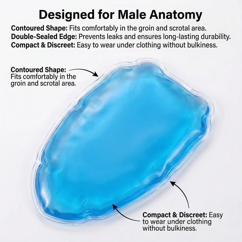 Ice Pack for Post-Vasectomy Recovery, Light Blue, 4-Pack