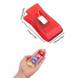 Sewing Clips, Transparent Fabric Clips, Universal Craft Quilt Hanging Large Clips Plastic Crafts 7 Colors Mixed (20)