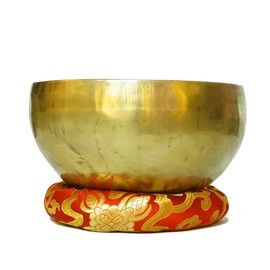 Sanskar Nepal - Tibetan Singing Bowl, Handcrafted Singing Bowl for Meditation, Prayer & Holistic Healing, Yoga Accessories, 7” Sound Bowl with Wooden Striker, Artisanal Pouch & Cushion