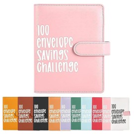 100 Envelope Challenge Binder, Easy and Fun Way to Save $5,050, Budget Binder Savings Challenge Budget Book with Cash Envelopes for Budgeting Planner & Saving Money (Pink)