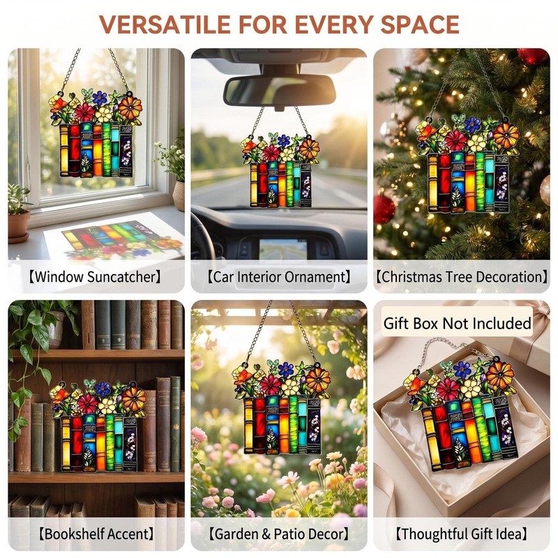 Book Lovers Window Hanging Ornaments