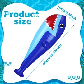 Supervitae 12 Pcs Pow Inflatable Baseball Bats Inflatable Bat Birthday Baseball Party Favors Baseball Party Decorations Party Prizes for Sports Theme Carnival Supplies (Shark Style)