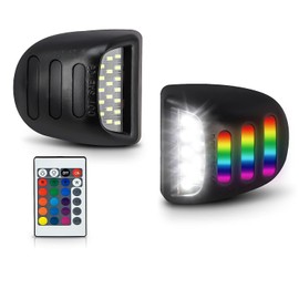 Bestview - Luces LED RGB para placa de matrícula compatible con Chevy Silverado Suburban Tahoe GMC Sierra 1500 2500 3500 HD Escalade EXT, iluminación de 16 colores