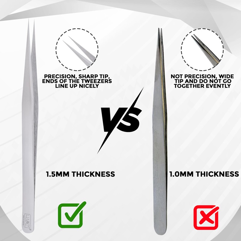 2 PCS Precision Tweezers set Upgraded Anti-Static Stainless Steel Heat