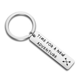 CHOROY Graduation Gift Time for A New Adventure Bracelet Travel Jewelry Off to College Gift for Her (New Adventure Keychain)