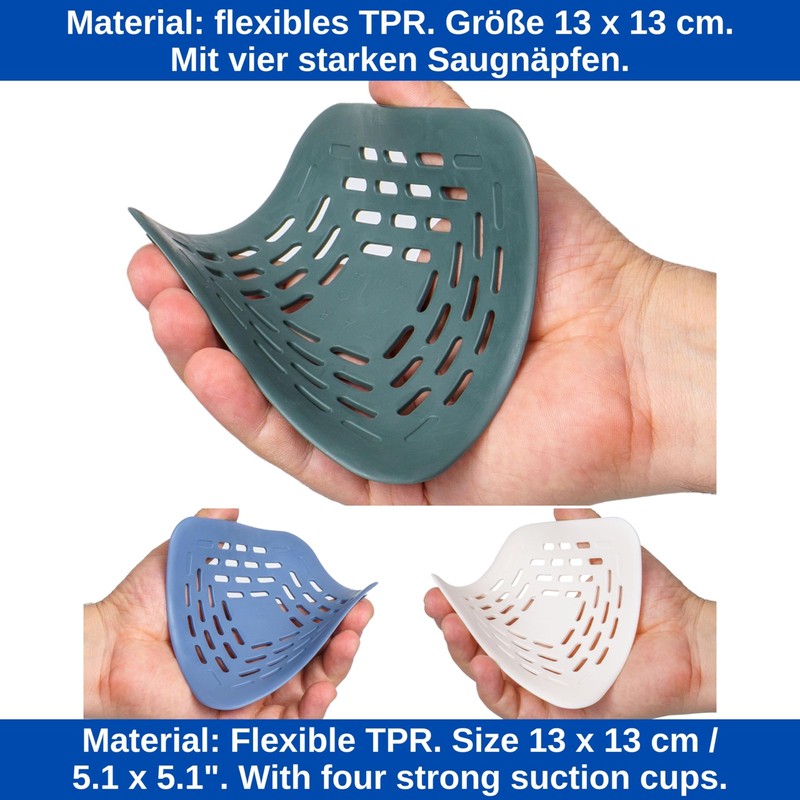 Kitchen Drain Strainer 13 x 13 cm 3 Pieces TPR