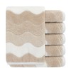 Microfiber Facial Cloths Fast Drying Washcloth 12x12inch Wave Pattern 6