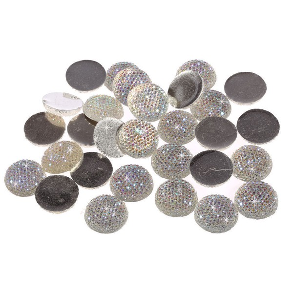 Unbranded CraftbuddyUS 30pcs 20mm AB Clear Flatback Bubble Round Diamante