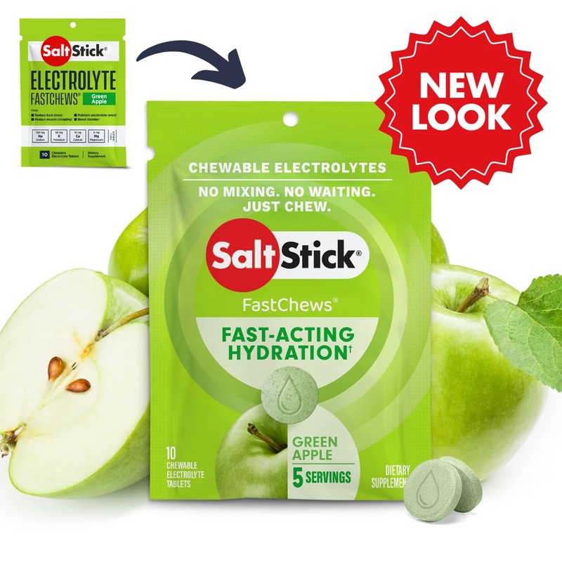 SaltStick Fastchews Electrolyte Replacement - Pack of 10 Chews (Green
