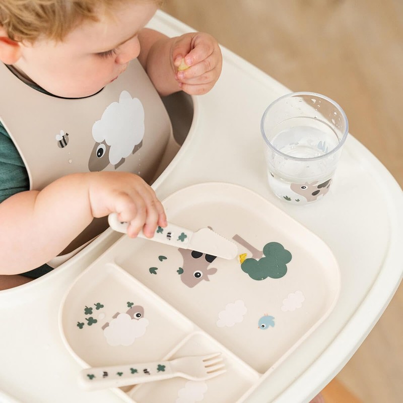 Done by Deer Foodie Dinner Plate Tiny Farm Beige, 22