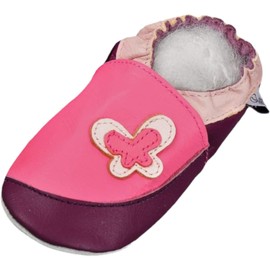Lappade Girls' Leather Slippers Baby Shoes with Leather Sole Size 19-31 (EU) 3-12 (UK). - Bordeaux Red, size: 19/20 EU