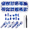 120 pcs Multi Shapes 3D Glass art rhinestones nail gems，Mix