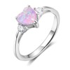 ACEFEEL 925 Sterling Silver Heart Shaped White Opal Engagement Promise