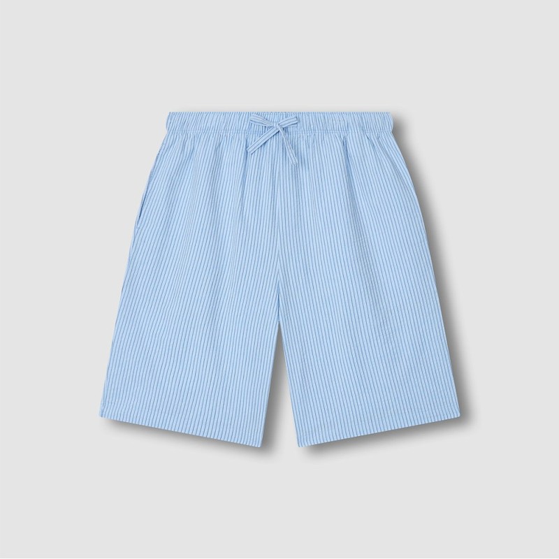 JAJU [JAJU] Men's Seersucker 5-Part Pajama Set_Dark Blue