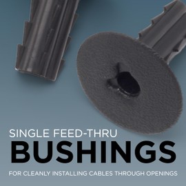 THE CIMPLE CO Single Feed-Through Bushing for RG6 Coaxial Cable - Indoor/Outdoor Cable Passthrough and Cover for Walls, Cabinets - Feed-Thru Wall Grommet Replaces Coax Wallplate - Black, 10 Pack