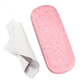 RayLove Unisex Hard Shell Eyeglasses Cases Glasses(Pink Star)