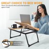 wishacc Book Stand for Reading in Bed, Bamboo Laptop Stand