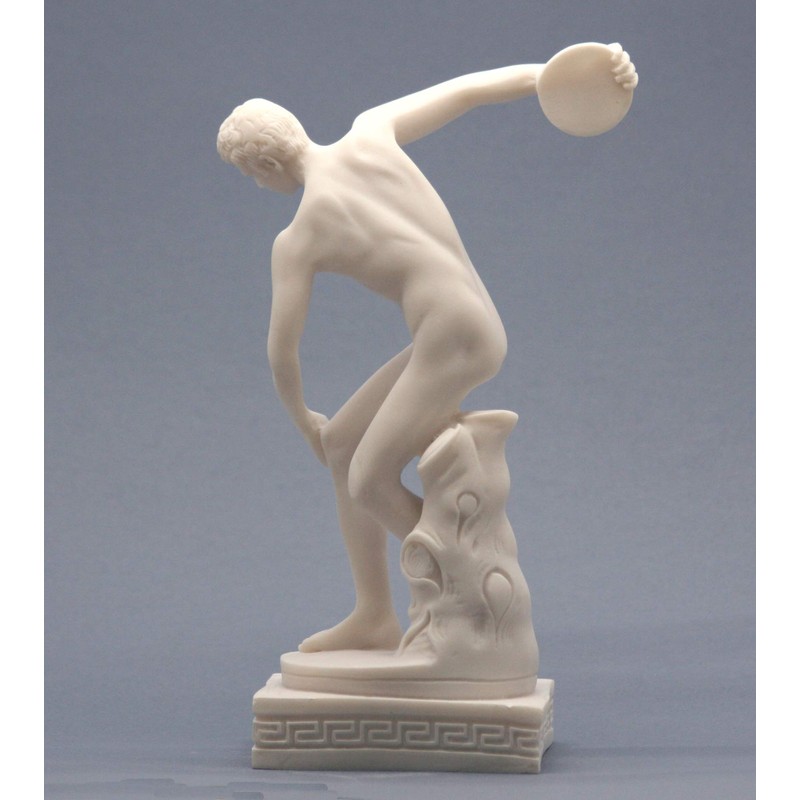 Discobolus Discus Thrower Nude Male Athlete Greek Roman Statue 21cm