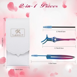 Eyelash Applicator Set 2-in-1 Lash Applicator with Tweezers, Brush Professional DIY Eyelash Extension Tools for Cluster Lashes