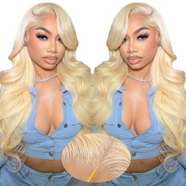 613 Lace Front Wig Human Hair blonde glueless wigs human hair pre plucked pre cut 7x5 wear and go wigs human hair Pre Everything closure wig With Baby Hair 220% Density (32inch 613 Body Wave Wig)