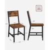VASAGLE Dining Chair Set of 4, Rustic Wood Chairs with