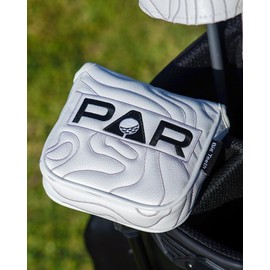 Big Teeth Golf Mallet Putter Cover Pure White Square Mallet Putter Headcover,Magnetic Putter Cover Mallet,Heel Shafted Putter Head Cover Mallet Topographic Edition