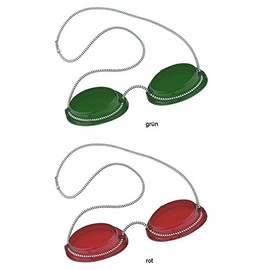 Art of Sun By Beauty & Legwear Store Solarium Safety Glasses UV Glasses with Elastic Strap 1 x Green + 1 x Red