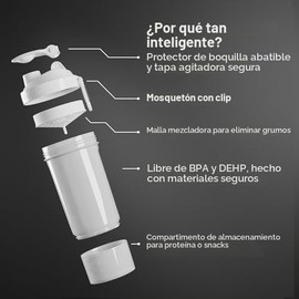 SmartShake Original2GO ONE Verde Army 800ml, Botella Mezcladora de Proteínas, Libre de BPA, 1 Compartimiento incluído